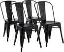 Amazon Basics Metal Dining Chairs, Matte Black, 1 Count (Pack of 4) by CozyNest Decor