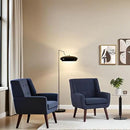 HUIMO Button-Tufted Accent Chairs Set of 2,Upholstered Reading Living Room Chair,Mid Century Modern Chair with Linen Fabric, Club Chair,Comfy Arm Chairs for Living Room,Bedroom,Dark Blue by CozyNest Decor