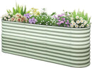 KING BIRD Raised Garden Bed 2.85 ft Tall 9 in 1 Galvanized Planter Garden Box Outdoor for Gardening, Deep Root Vegetables, Flowers 94.5X23.6X34.2 in, Light Green by GreenHaven Gardens