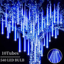 High Brightness 10 Tube 540 LED 20 Inch Meteor Shower Rain Lights Cascading Falling Rain Outdoor Lights for Christmas Roof Eaves Tree Decoration Icicle Raindrop by GreenHaven Gardens