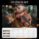 1/8 Violin for Beginner, Kids Violin for Students, Complete Kids Violins Set with Case, Bow, Rosin, Ideal for Kids Violins Beginner Ages 4-5, Natural by TinyTreasures Baby Boutique