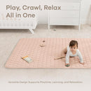 Comfy Cubs Rectangle Kids Play Mat - Medium 48 x 72 inches Soft Quilted Baby Floor Mat with Non-Slip Bottom - Plush Design for Toddlers Playtime and Relaxation - Comfortable and Durable - Blush by TinyTreasures Baby Boutique