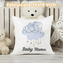 Custom Crib Bedding Set - Elephant Design Personalized Name Baby Nursery Bed 3 Pcs Set - Chic Soft Blanket with Dotted Backing, Sheet, Pillowcase for Newborn Girls Boys Gifts Color17 by TinyTreasures Baby Boutique
