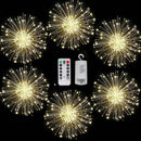 FOOING 6 Pack Firework Lights Led Copper Wire String Lights 8 Modes Battery Operated Fairy Lights with Remote,Wedding Decorative Hanging Lights for Party Patio (Warm White) by GreenHaven Gardens