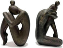 Unique Decorative Girl Thinker Bookends, Book Stopper Holder Nonskid, Book Ends for Shelves Living Room Office Home Decor, Resin, 1Pair/2Piece 6.5'' by CozyNest Decor
