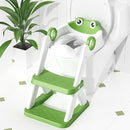 Frog Toilet Seat, Potty Training Seat for Toddler, Upgrade Potty Training 2 in 1 Toddler Toilet Seat for Boys Girls,Waterproof Soft Mat Non-Slip Step Stool by TinyTreasures Baby Boutique