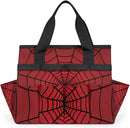 Spiders Web Red Gardening Tool Bag,Heavy Duty Garden Tote Bag,Portable Oxford Gardening Storage Basket Organizer Handbag with Pockets Handle,Hand Tools Gifts for Outdoor Garden Lawn by GreenHaven Gardens