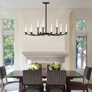 Round Black Chandeliers, Modern Candle Hanging Lights, LED Pendant Lighting Ceiling for Dining Room Bedroom Kitchen Island Farmhouse Living Room (Black-A 9Lights) by CozyNest Decor
