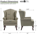 Accent Chair, High Back Upholstered Armchair with High Resilience Sponge & Wood Legs, Mid-Century Modern Comfy Single Sofa Reading Chairs for Living Room, Bedroom (Light Camel, Set of 1) by CozyNest Decor