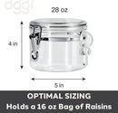 OGGI Clear Canister Airtight 28oz - Clamp Lid & Spoon - Airtight Food Storage Containers, Ideal for Kitchen & Pantry Storage of Bulk, Dry Food Including Flour, Sugar, Coffee, Rice, Tea, Spices & Herbs by CozyNest Decor