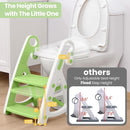 Primlect Potty Training Seat, 2-in-1 Toddler Toilet Seat with Step Stool, Ultra-Stable Potty Chair Attachment, Adjustable Seat and Step Ladder, Non-Slip Design, Splash Guard for Boys and Girls(Green) by TinyTreasures Baby Boutique