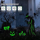 Halloween Yard Signs Outdoor Decorations，3 Pack Scary Large Witch Tombstone Cauldron Fluorescent Metal Stakes Glow in The Dark for Lawn Garden Halloween Decor (Large Witch Tombstone Cauldron) by CozyNest Decor