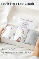 TotAha Sleep Sack 6-12-15 Months 3-Pack,Stretchy,Buttery Soft Swaddle Transition Sleeping Bag,Light Baby Wearable Blanket with 2-Way Safe Zippers for Boys and Girls, 0.5 TOG by TinyTreasures Baby Boutique