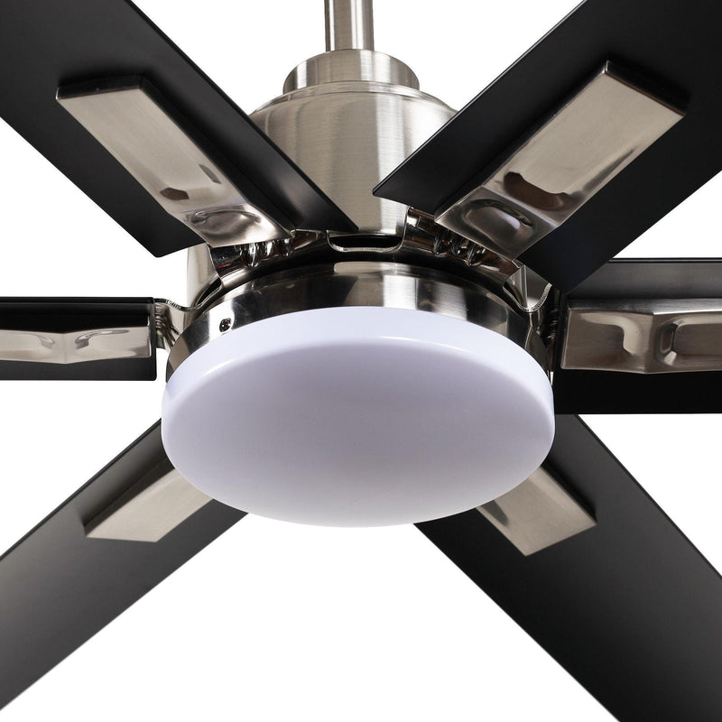72" Bankston Modern DC Motor Downrod Mount Reversible Ceiling Fan with Lighting and Remote Control