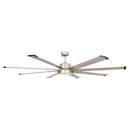 72" Bankston Modern Satin Nickel DC Motor Downrod Mount Ceiling Fan with LED Lighting and Remote Control