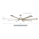 72" Bankston Integrated Led Indoor Nickel Standard Ceiling Fan with Remote Control And Light Kit Included