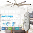 72" Bankston Modern Satin Nickel DC Motor Downrod Mount Ceiling Fan with LED Lighting and Remote Control