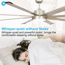 72" Bankston Modern Satin Nickel DC Motor Downrod Mount Ceiling Fan with LED Lighting and Remote Control
