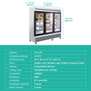 72 Cu.Ft Triple-Door Stainless Steel Commercial Reach-In Display Refrigerator (SAK26394) by SAKSBY WHOLESALE