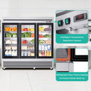 72 Cu.Ft Triple-Door Stainless Steel Commercial Reach-In Display Refrigerator (SAK26394) by SAKSBY WHOLESALE