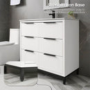 72" Bathroom Vanity Set With Ceramic Sinks And MDF Drawer Cabinets (SAK71852)