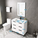 72" Bathroom Vanity Set With Ceramic Sinks And MDF Drawer Cabinets (SAK71852)