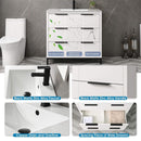 72" Bathroom Vanity Set With Ceramic Sinks And MDF Drawer Cabinets (SAK71852)