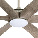 72" Jaydn Farmhouse Satin Nickel DC Motor Downrod Mount Reversible Ceiling Fan with Lighting and Remote Control by ParrotUncle