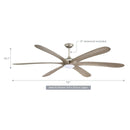 72" Jaydn Farmhouse Satin Nickel DC Motor Downrod Mount Reversible Ceiling Fan with Lighting and Remote Control