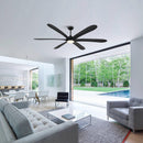 72" Jaydn Farmhouse Satin Nickel DC Motor Downrod Mount Reversible Ceiling Fan with Lighting and Remote Control