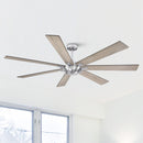 72" Farmhouse DC Motor Brushed Nickel Downrod Mount Reversible Ceiling Fan with Remote Control