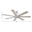72 Modern Rustic Ceiling Fan 7-Blades