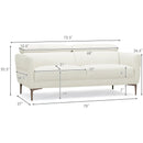 72.5 Inch Modern Fabric Loveseat Sofa Couch with Adjustable Headrest by DirectDeals