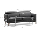 72.5 Inch Modern Fabric Loveseat Sofa Couch with Adjustable Headrest by DirectDeals