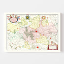 Vintage Map of Brabant, Belgium 1665