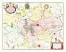 Vintage Map of Brabant, Belgium 1665