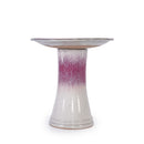 Birdbath For Patio, Garden - White / Pink by HouseOfZazla