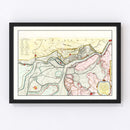 Vintage Map of Antwerp, Belgium 1665