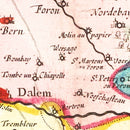 Vintage Map of Limburg, Belgium 1665