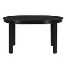 5-Piece Multifunctional Dining Table Set, Farmhouse Dining Set with Extendable Round Table,Two Small Drawers and 4 Upholstered Dining Chairs for Kitchen and Dining Room (Black)