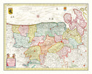 Vintage Map of Flanders & Zeeland Belgium 1665