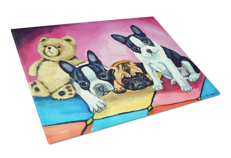 Multiple Breeds Glass Cutting Board Large