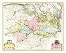 Vintage Map of the Ghent Area of Belgium 1665