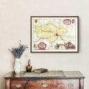 Vintage Map of Ghent, Belgium 1665