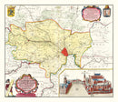 Vintage Map of Ghent, Belgium 1665