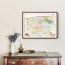 Vintage Map of Bruges & Ghent, Belgium 1665