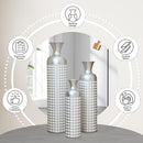 3 Pack Semi-Handcrafted Gold Metal Vase Collection by HouseOfZazla