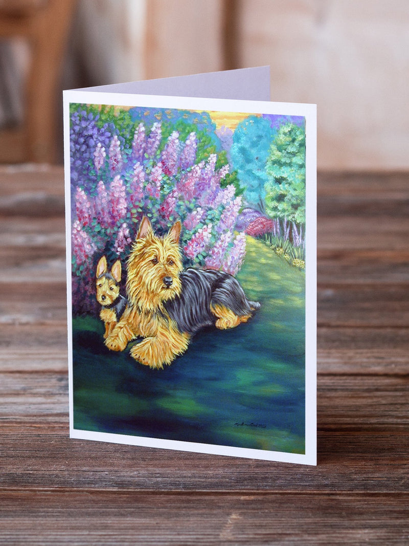 Australian Terrier and Puppy  Greeting Cards and Envelopes Pack of 8