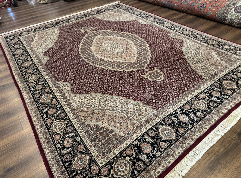 Sino Persian Rug 8x10, Herati, Elegant Oriental Carpet, Dark Maroon