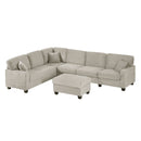 Upholstered U-Shaped Sectional Sofa With Movable Ottoman And Side Storage Pockets by HouseOfZazla
